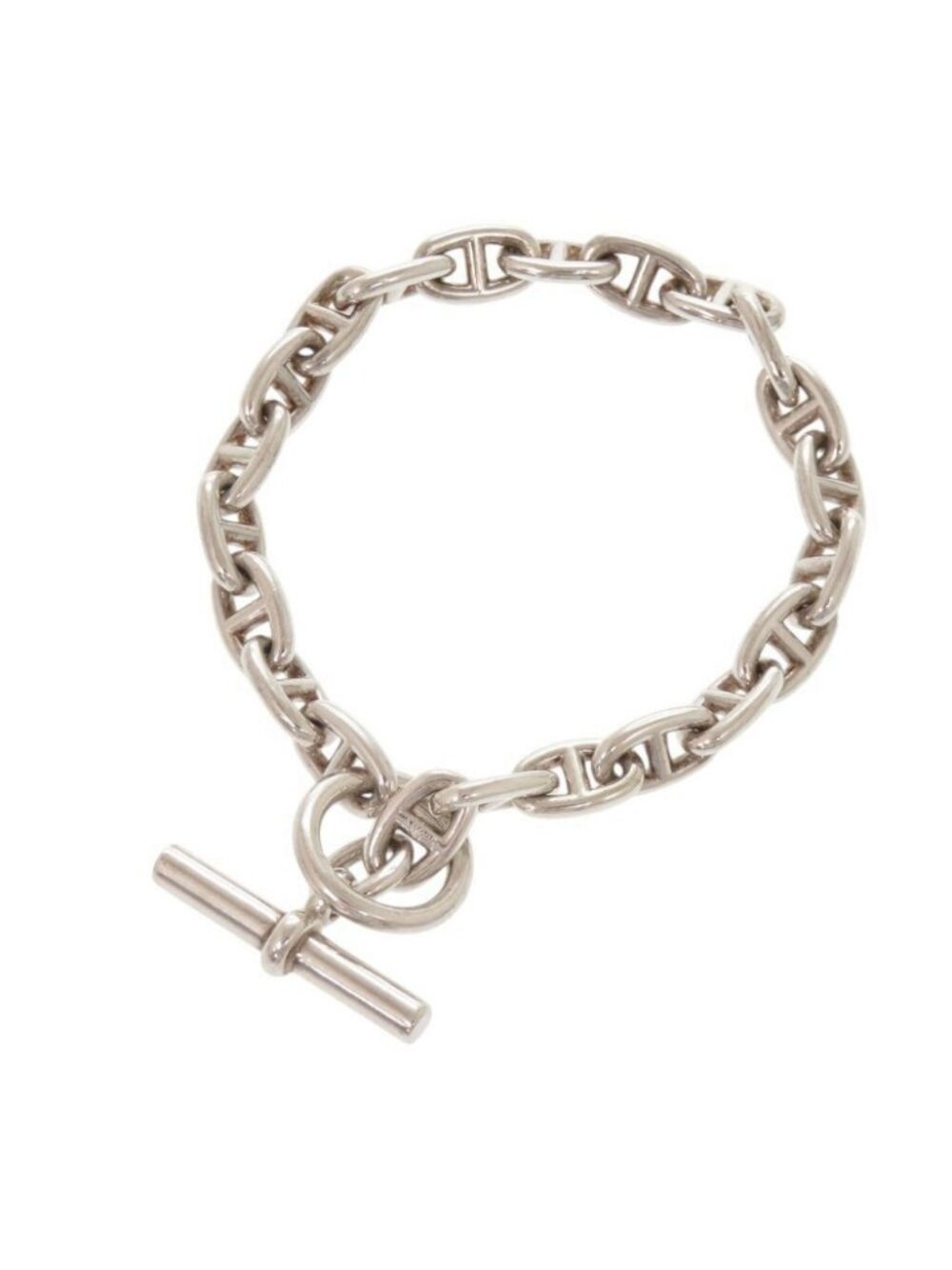Hermes Chaine D'Ancre TPM 22 Links 925 Sterling Silver Bracelet